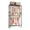 Heavy Duty Rolling Clothes Rack Carbon Steel 3 Shelf Garment Organizer